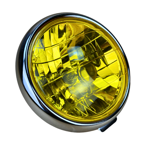 Multirefclector Koplamp diamond geel en chrome voor Dax