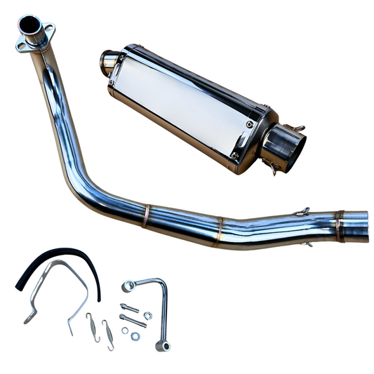 Trioval Chrome uitlaat onderliggend complete set - RVS