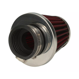 Conische luchtfilter rood met chrome keuze uit 35mm of 42mm