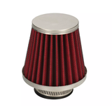 Conische luchtfilter rood met chrome keuze uit 35mm of 42mm