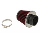 Conische luchtfilter rood met chrome keuze uit 35mm of 42mm