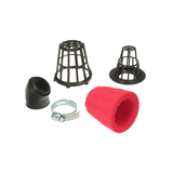 Luchtfilter foam rood - 35mm met een gebogen aansluiting
