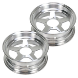 Vijf spaaks velgenset 10 inch - 3.50 x 3.00 geschikt voor Monkey en Dax zilver