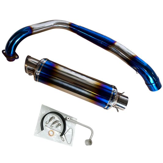 Dax & Monkey uitlaat met blue flame effect onderliggend