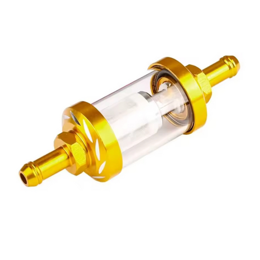 Benzinefilter goud en doorzichtig CNC voor 5 & 6mm benzinedarm