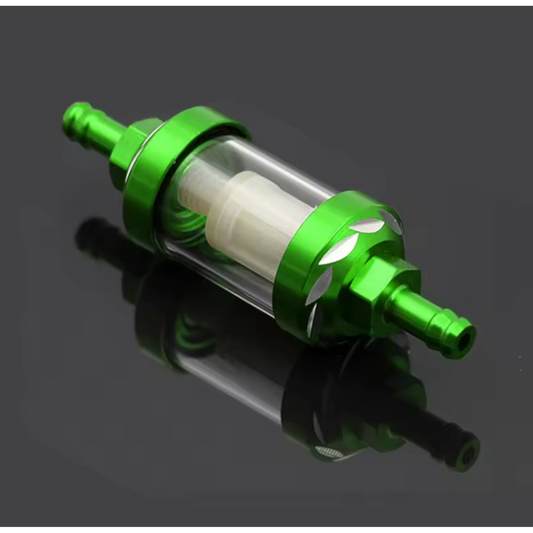 Benzinefilter groen en doorzichtig CNC voor 5 & 6mm benzinedarm