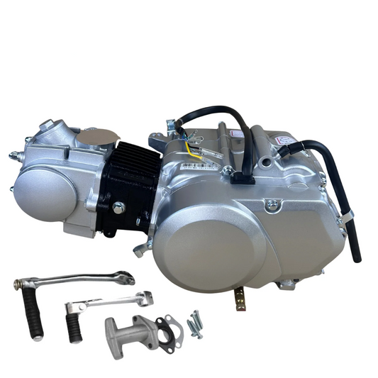 50cc Motorblok zilver- Manueel - 4 Versnellingen kick start. Dax,. (49cc)