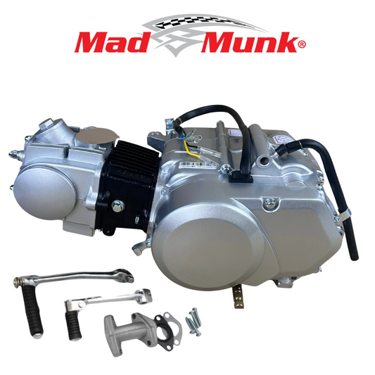 Madmunk 50cc Motorblok zilver- Manueel - 4 Versnellingen kick start. Dax,. (49cc)