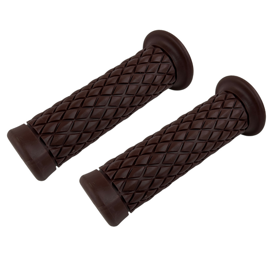 Rubberen handvaten bruin voor 22mm diameter sturen - retro look