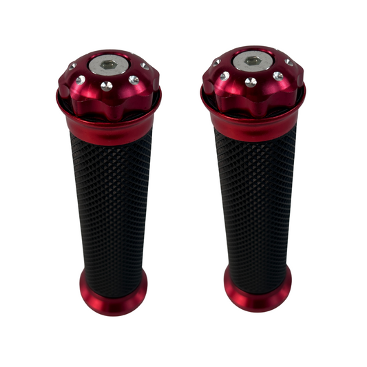 Handvaten rood voor 22,2mm sturen Dax, Monkey, PBR, Pitbike..