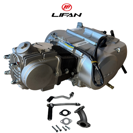 Lifan 50cc Motorblok zilver - Manueel - 4 Versnellingen kick start. Dax,. (49cc)