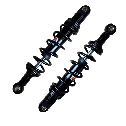 Achterveren / schokdempers CNC 320mm set met 6 zwarte spoelen