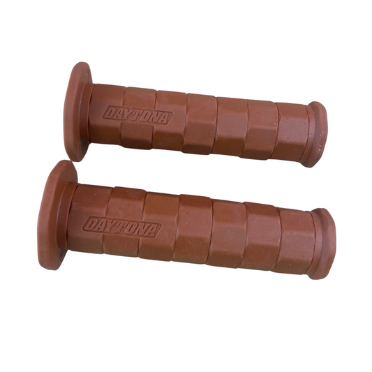 Rubberen handvaten bruin voor 22mm diameter sturen - L & R