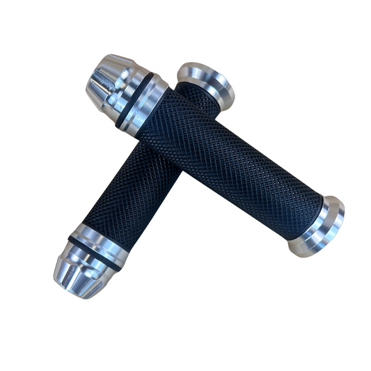 Handvaten zilver voor 22,2mm sturen Dax, Monkey, PBR, Pitbike..