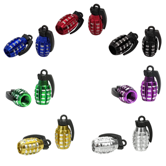 Granaat ventieldopjes – Universeel – 2 stuks verschillende kleuren