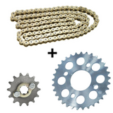 Ketting (420) + Achtertandwiel (4 gaats) + voortandwiel Dax - complete set