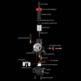 Carburateur Nibbi PE24YJ Flange racing version - met spigot-/rubberaansluiting