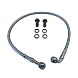 Staalomvlochten remleiding compleet met 2 inox banjo’s. 55cm