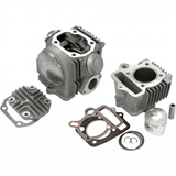 Complete 49cc cilinderkit + cilinderkop voor horizontale 4-takt motorblokken 12 volt