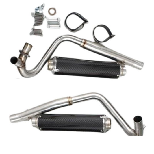 Double carbon exhaust twin overcovering suitable for dax