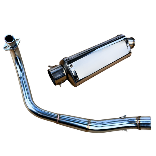 Trioval Chrome uitlaat onderliggend complete set - RVS