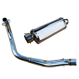 Trioval Chrome uitlaat onderliggend complete set - RVS