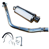 Trioval Chrome uitlaat onderliggend complete set - RVS