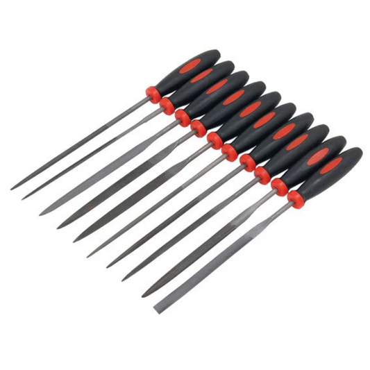 10-delige naaldvijlen set – 140 mm (met Pro Grip handgrepen)