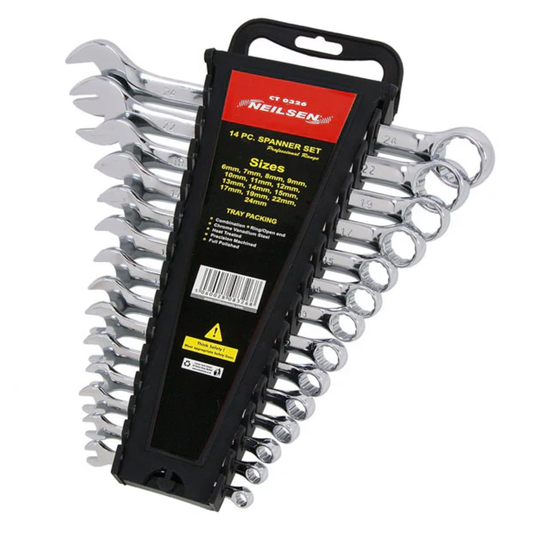 14-delige combinatiesleutel set – 6 t/m 24 mm (met houder)