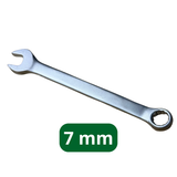 Combinatiesleutel van 7 mm met een open en ringsleutel zijde