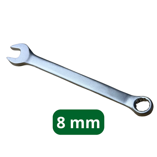 Combinatiesleutel van 8 mm met een open en ringsleutel zijde