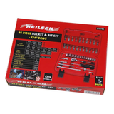 Neilsen - 46-delige dopsleutel- en bitset – 1/4" chroom-vanadium