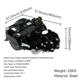 Zongshen 125cc motorblok – elektrisch + kickstart (zwart) - Dax, Monkey, Pitbike