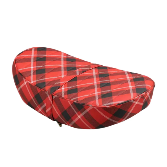 Dax zadel tartan motief rood voor 5,5 liter frames (Honda, Skyteam,Zhenua,..)