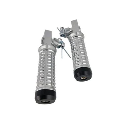 CNC Voetsteunenset – Model Ribbel - twee stuks zilverkleurig