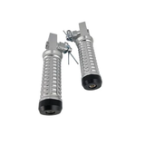 CNC Voetsteunenset – Model Ribbel - twee stuks zilverkleurig