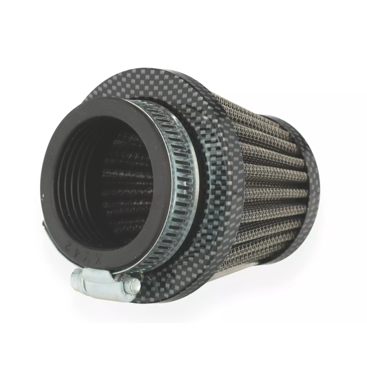 Conische Luchtfilter carbon look - aansluiting van 46mm of 50mm