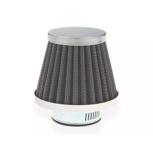 Conische luchtfilter chrome met aansluiting van 48mm