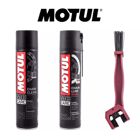 Motul Ketting Onderhoudsset - kettingreiniger, kettingsmeerspray + Kettingborstel