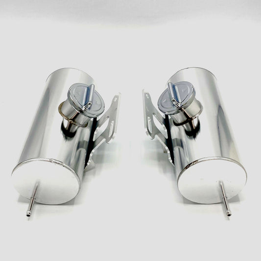 Twee extra aluminium benzinetanks chrome - 1 liter
