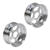 Vijf spaaks velgenset 10 inch - 3.50 x 3.00 geschikt voor Monkey en Dax zilver