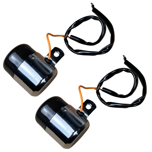 Pinkers / Knipperlichten Dax chrome met smoked glas en 12V lamp (2 stuks)