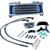 Complete oliekoeler set 4 lagen blauw voor Dax, Monkey, PBR