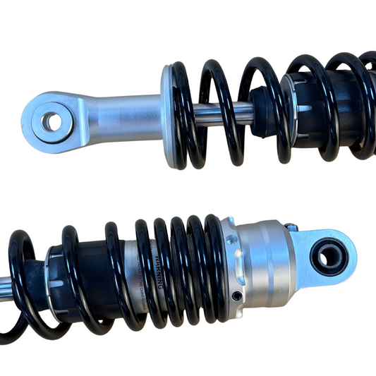 Achterveren / schokdempers 285mm zwart met Chrome