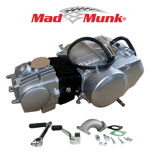 Madmunk 110cc motorblok zilver / grijs - Manueel - 4 Versnellingen kickstart. Dax,.. (108cc)