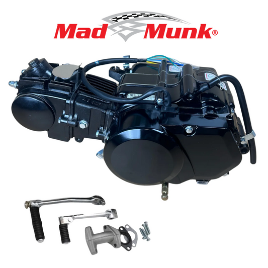 Madmunk 72cc Motorblok zwart- Manueel - 4 Versnellingen kick start. Dax,. 70cc