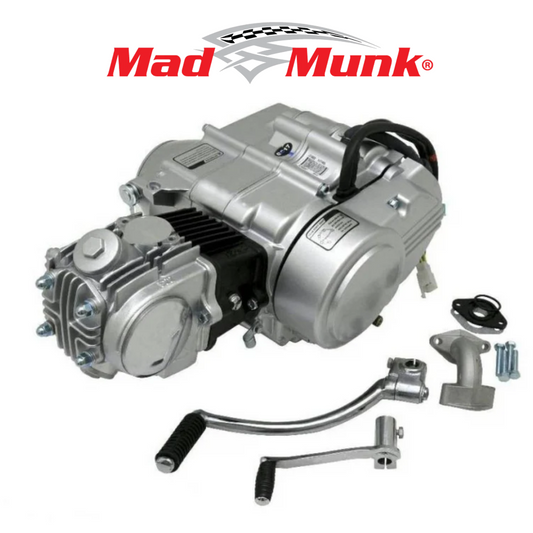 Madmunk 72cc Motorblok zilver- Manueel - 4 Versnellingen kick start. Dax,. 70cc