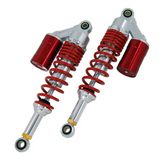 Schokbrekers / achterveren 330mm rood & zilver - instelbaar