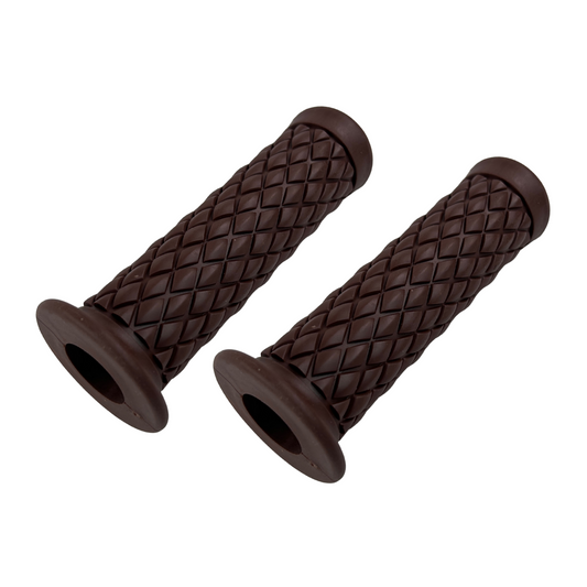 Rubberen handvaten bruin voor 22mm diameter sturen - retro look