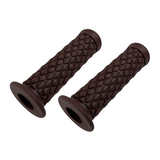 Rubberen handvaten bruin voor 22mm diameter sturen - retro look